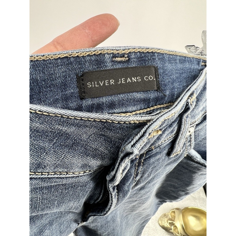Silver Jeans Co Suki Slim Boot Jeans Womens 33x31 Blue Stretch Medium Wash Denim - Picture 2 of 4